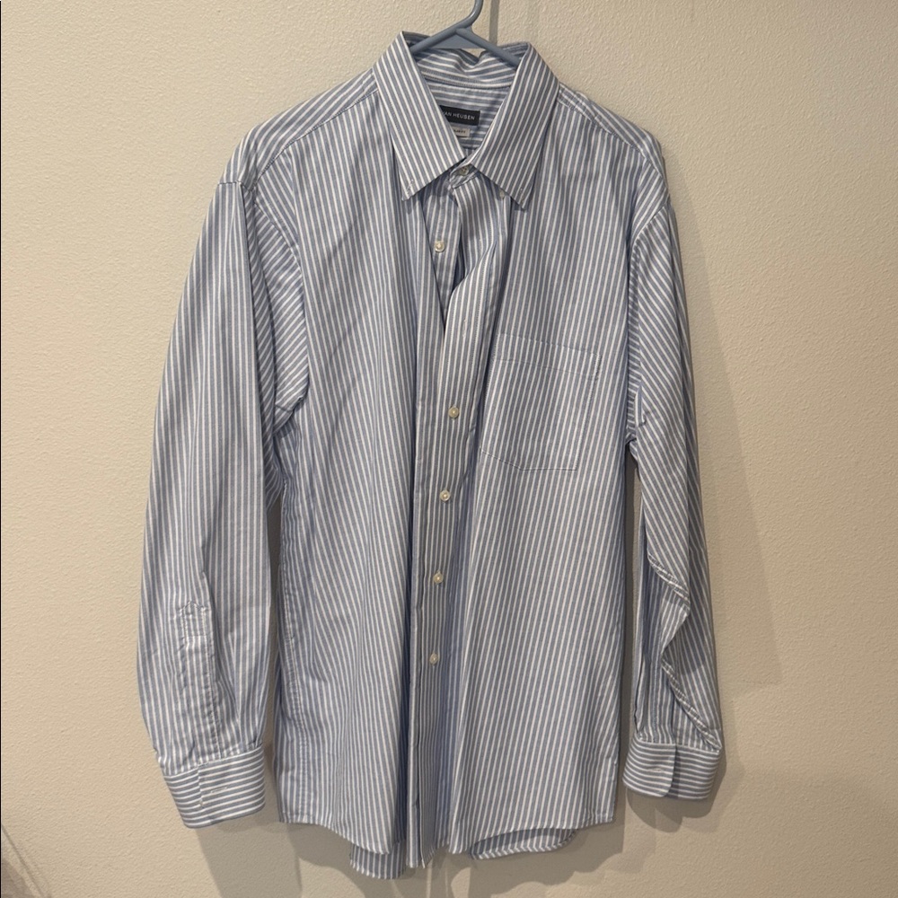 Van Heusen Blue Striped Button-Up Shirt